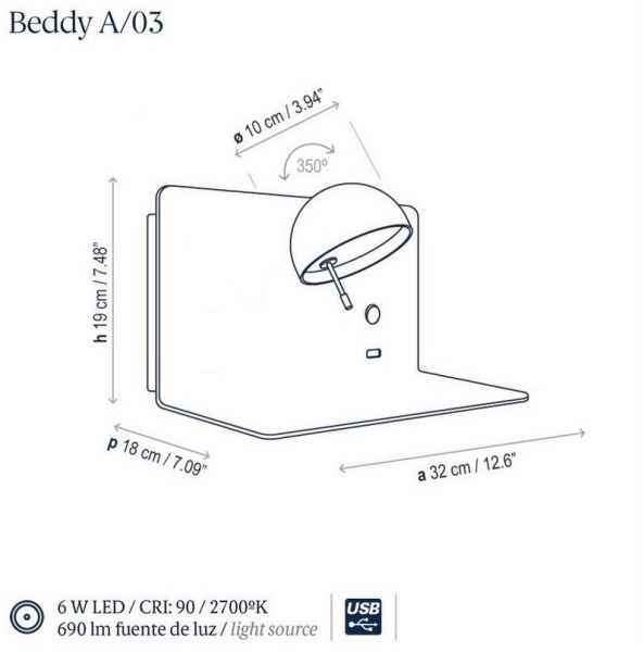 Bover BEDDY A/03 white